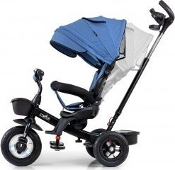 Tricikël për fëmijë Mally Milly Movi Denim, strukturë e qëndrueshme, i kaltër