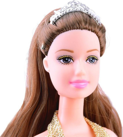 Kukull Emily ZA3542, 31cm, me çantë shpine dhe fustan rezervë, blu