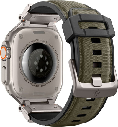 Рака лента Spigen DuraPro Armor за Apple Watch 49mm 46mm 45mm 44mm, метал најлон TPU, зелена војничка