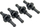 Kunja antivibrim për ventilator PC InLine 36201P, 60–120mm, set me 100 copë, të zeza