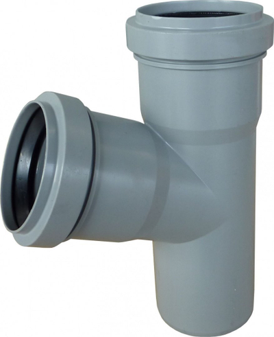Фитинг тротоен ПВЦ ГЛОБИ 50x50, агол 67°, сив