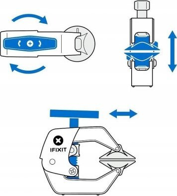 Mjet për me hap telefonin iFixit Anti Clamp, me kupa thithse, rregullim me vidë, i zi