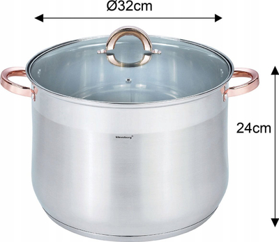 Tengah çeliku Klausberg KB-7797, 18.7L, Ø32cm, me kapak