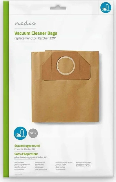 Qese për fshesë me korrent Kärcher 2201, pakete me 10 copë, material i fortë, ngjyrë e bardhë