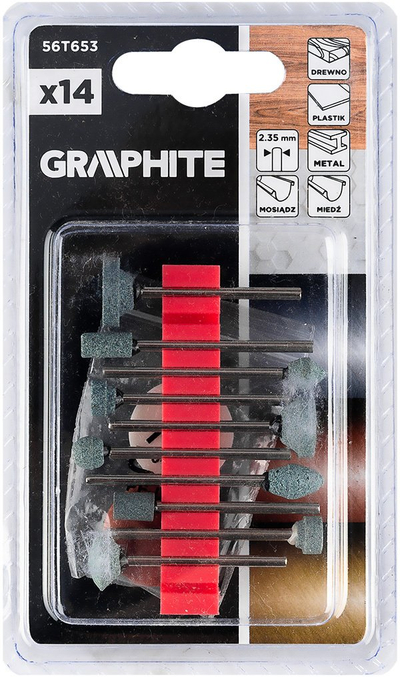 Set gurësh zmerile Graphite për minibrusilicë, 14 copë