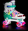 Ролери Nils Adjustable, големина 39-41, гумени тркала со LED, ABEC-7, шарени