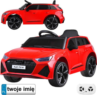 Makina elektrike për kalamaj Audi RS 6 PA0297, me bateri që karikohet, e kuqe