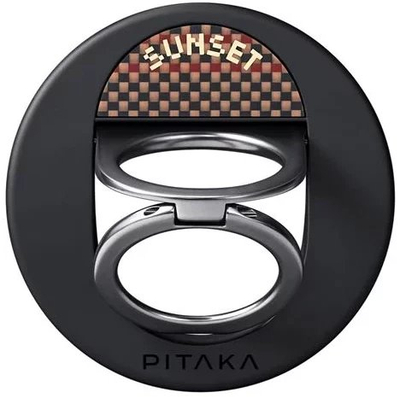 Kapëse magnetike telefoni PITAKA MagEZ Grip 3 Sunset, unazë palosëse, mbajtëse tavoline, e zezë