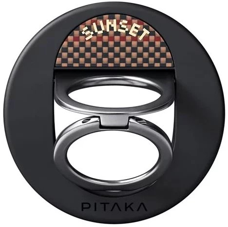 Kapëse magnetike telefoni PITAKA MagEZ Grip 3 Sunset, unazë palosëse, mbajtëse tavoline, e zezë