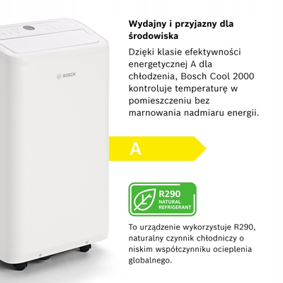 Пренослив клима уред Bosch Cool 2000, 3 во 1, со далечински управувач, бел