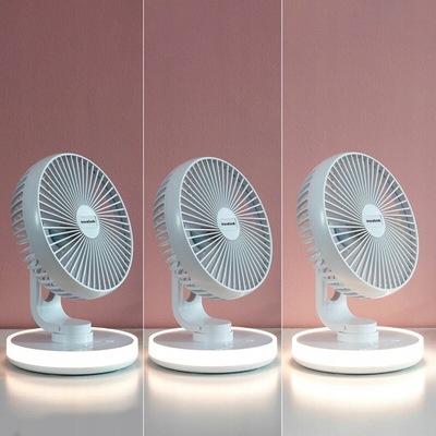 Настолен вентилатор InnovaGoods FanLed, 4000 mAh, LED, бел
