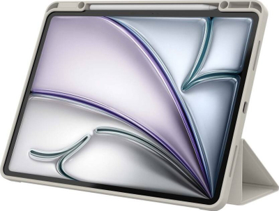 Mbrojtëse folio JCPal DuraPro për iPad Air 13" M2 2024 M3 2025, me mbajtëse për Pencil, gri e çelët