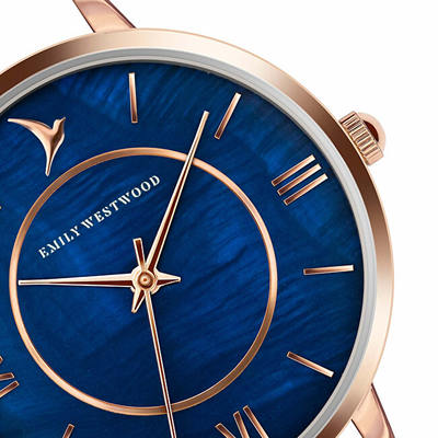 Orë dore për femra Emily Westwood Horizon Hues Mesh Watch EDW-3218, ari rozë
