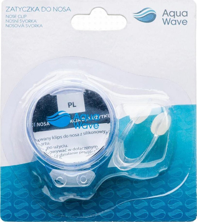 Капса за нос Aquawave Noseclip 92800081467, силикон, со кутија, транспарентна