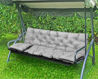 Set kopshti pa markë 120x60x50 cm, 2 jastëkë 42x42 cm, gri e hapur