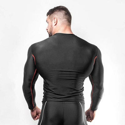 Bluzë Kompresive GymBeam, e zezë/kuqe