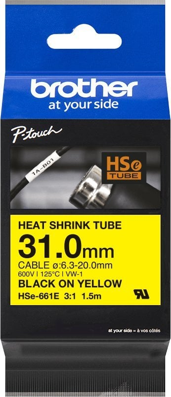 Tub termokurthyes Brother HSe-661E, 31mm, 1.5m, i verdhë