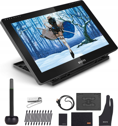 Tablet grafik Bosto BT-16HDK, ekran 15.6" Full HD, 8192 nivele presioni, i zi