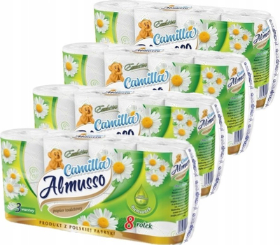 Letër higjienike Almusso Camilla, 3 shtresa, 8 role, aromë kamomili