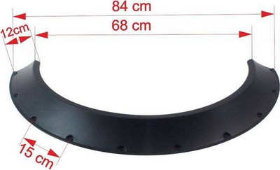 Zgjerues parakolpi MTuning_F Universal, 840mm, ABS, të zinj