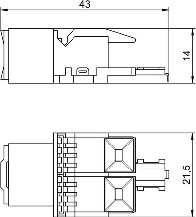 Modul telekomunikimi Bettermann ASM C5, RJ45, Cat 5e, i pambrojtur