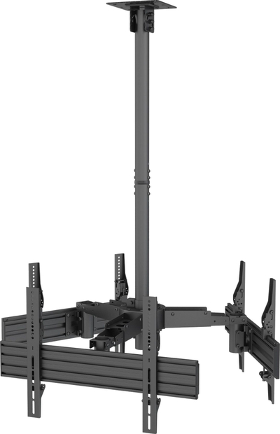 Mbajtës tavani për TV Equip me 3 ekrane, 32"-65", i zi