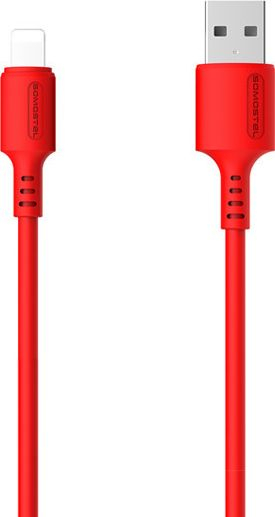 Kabllo USB Lightning Somostel, 1.2m, 3.1A, e kuqe