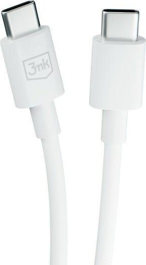 Kabllo kariku 3MK Hyper USB C në USB C, 1.2m, 100W, e bardhë