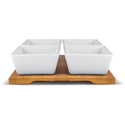 Pjata servimi porcelan 4 copë Lamart LT9018, të bardha