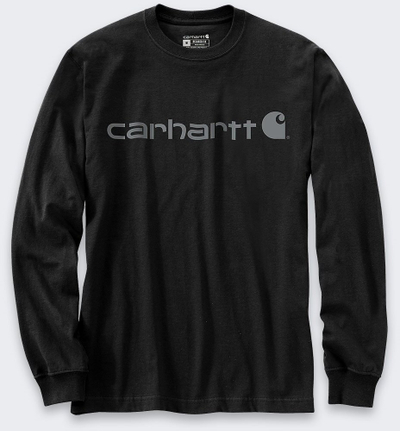Блуза со долги ракави Carhartt Dearborn Relaxed Logo, за мажи, M, црно-сива