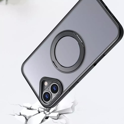 Kapak telefoni Tech-Protect Magring MagSafe, për iPhone 16, unazë 360°, i zi matte