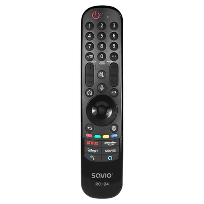 Telekomandë universale Savio RC-24, infrakuqe, për TV LG, e zezë