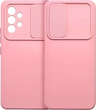 Futrollë telefoni Slide për Samsung Galaxy A34 5G, TPU, mbrojtëse me kapak kamere, rozë e çelët