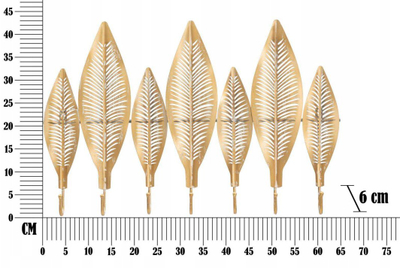 Varesë muri 5five Leaf, 7 grepa, metal, ngjyrë ari
