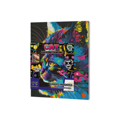 Set kreativ diamond art SPLAT PLANET Mace, kanavacë 30x40cm, shumëngjyrëshe