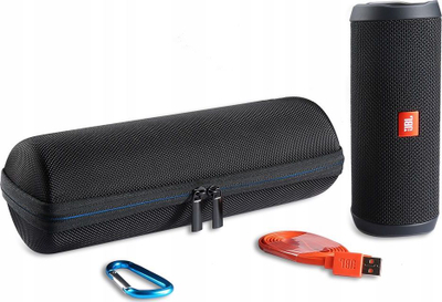 Kuti mbrojtëse Tech-Protect HardPouch për JBL Flip 3 4 5 6, plastike e fortë, me karabinë, e zezë