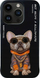 Mbulesë telefoni Nimmy për iPhone 15 Pro 6.1", dizajn Glasses Cool Dog, e zezë