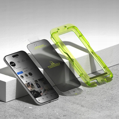 Mbrojtëse ekrani Ringke Easy Slide Privacy, xham i temperuar, 2 copë, për iPhone 17 Air Pro, e zezë