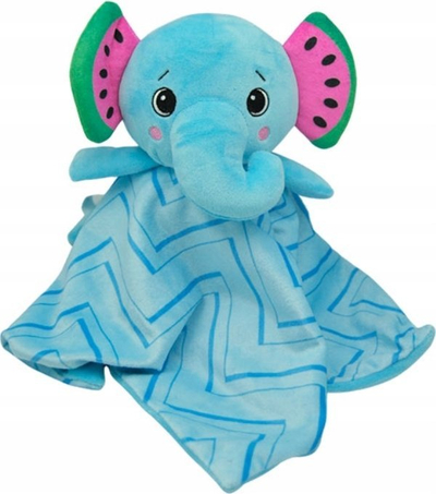 Lodër pelushi Frootimals Melany Melephant, qetësuese për bebe, me batanije, blu