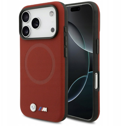 Kapak telefoni BMW M FW Metal Logo MagSafe për iPhone 17 Pro, magnetik, i kuq
