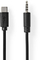 Аудио адаптер кабел Nedis USB-C во 3,5 mm, 1 m, USB 2.0, црн