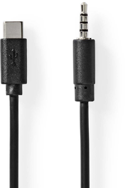 Аудио адаптер кабел Nedis USB-C во 3,5 mm, 1 m, USB 2.0, црн
