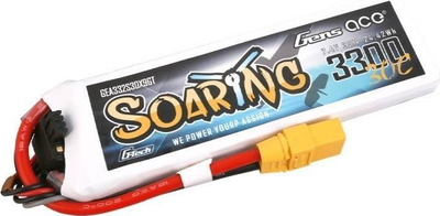 Bateri LiPo Gens Ace G-Tech Soaring 2S, 3300mAh, 7.4V 30C, XT90, e bardhë