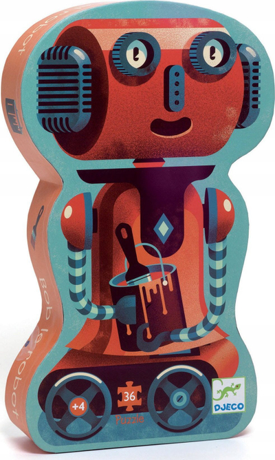 Puzzle Djeco Robot Bob, 36 copa, për goca e çuna +4 vjeç, shumëngjyrësh