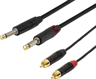 Kabllo audio SSQ SS-1430, Jack 6.3mm x2 në RCA x2, 5m, e zezë