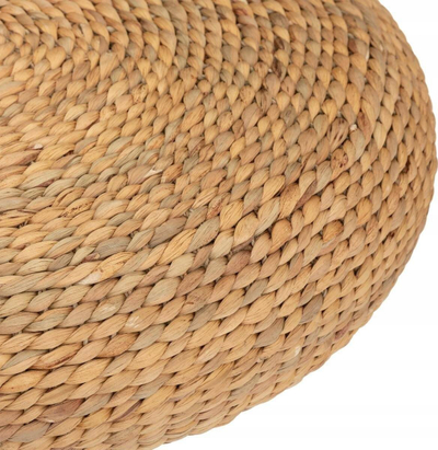 Pouf Atmosphera Wond Natural Weave, diametër 55cm, thurje natyrale, ngjyrë natyrale e çelët