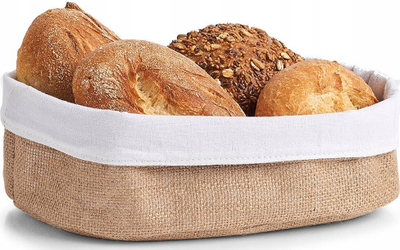 Shportë organizuese Zeller Present, pambuk dhe jute, 26 x 18 x 11 cm, bezhë