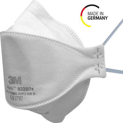 Maskë respiratore 3M 9320+, FFP2, pa valvul, e bardhë
