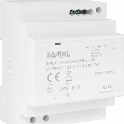 Furnizim energjie Zamel ZTM-100/12, 100W, 12V DC, i bardhë