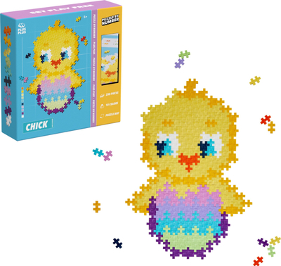Lodër me ndërtesa Plus Plus Puzzle by Number Chick Logic, blloqe ndërtimi, STEM, me shumë ngjyra